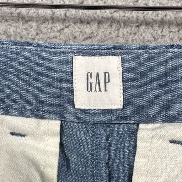 Gap Shorts Mens Size 30 Blue Essential Khaki 10" Flat Front Classic Preppy Beach - Picture 7 of 8